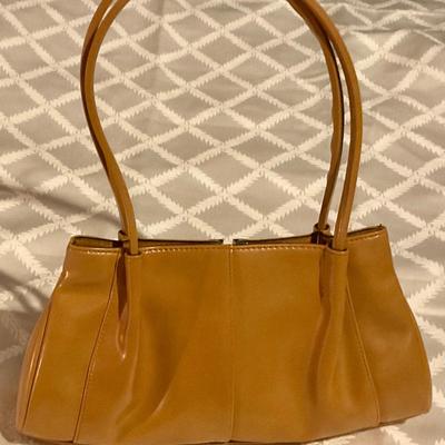 Prada handbag with shoulder strap, dark tan leather, leather on strap is ungluing