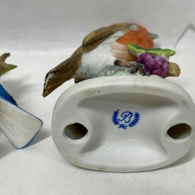 Lot of 3 porcelain bird figurines Robins and Bluebirds Andrea by Sade’s, Homco,