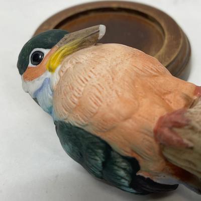 Vintage Andrea by Sadek Kingfisher Bird #6350 With Base 4.5” With Stand