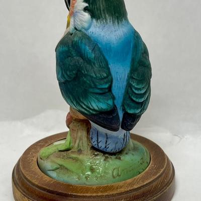 Vintage Andrea by Sadek Kingfisher Bird #6350 With Base 4.5” With Stand