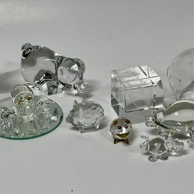 Lot of Glass Pig Figurines