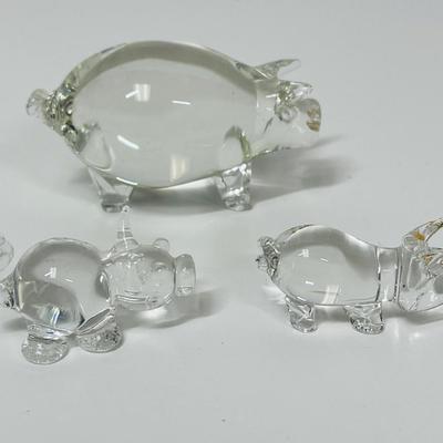 Lot of Glass Pig Figurines