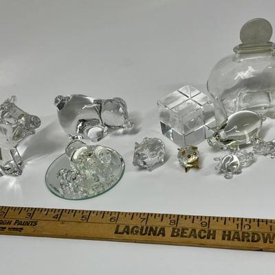 Lot of Glass Pig Figurines