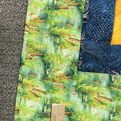 Handmade Small Quilt won 1st place Shasta County Fair in 2002 Crane with Fish in Mouth