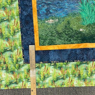 Handmade Small Quilt won 1st place Shasta County Fair in 2002 Crane with Fish in Mouth