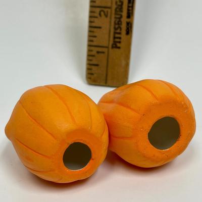 Pair of Hollow Ceramic Pumpkins