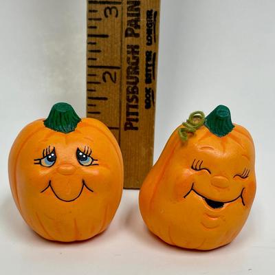 Pair of Hollow Ceramic Pumpkins