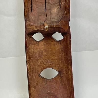 Carved Wood Mask long and skinny Tiki God