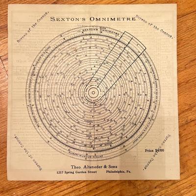 Vintage Bureau U.S. Census Lot - Sextons Omnimetre, Manuals