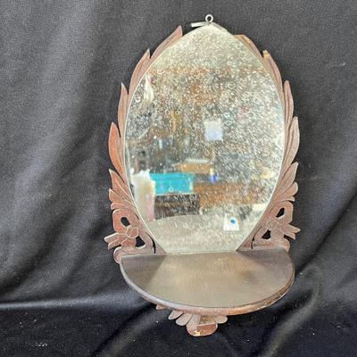 Lot 217 Walnut Mirrored Wall shelf