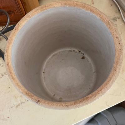 Blueband stoneware crock