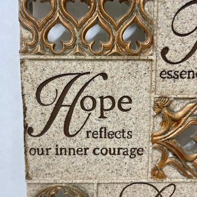 Hope Faith Love Inspirational Wall Placque