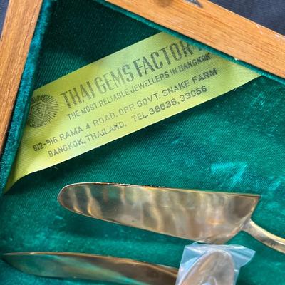 Lot 235 Brass flatware set