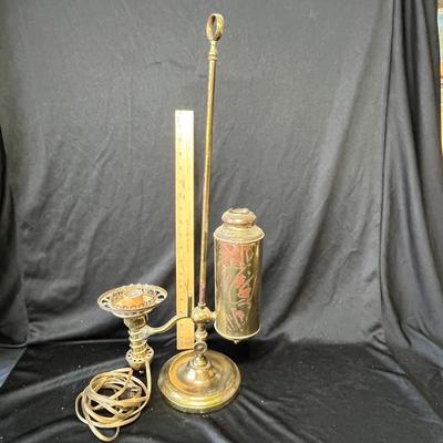Lot 241 Brass gas lamp converted