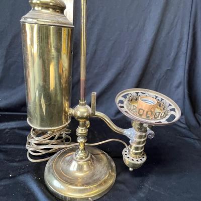 Lot 241 Brass gas lamp converted