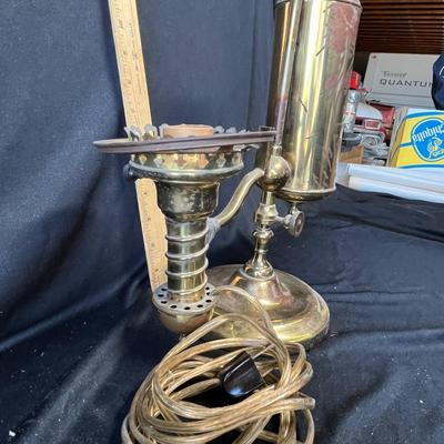 Lot 241 Brass gas lamp converted