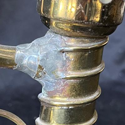 Lot 241 Brass gas lamp converted