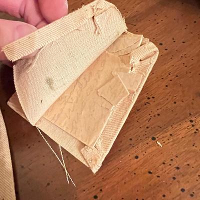 Interesting Antique Lot - Booklets, Photo, Writings Encased in Fabric
