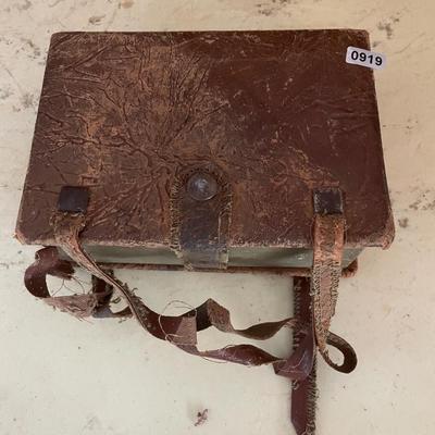 Leather possible toiletry/military bag