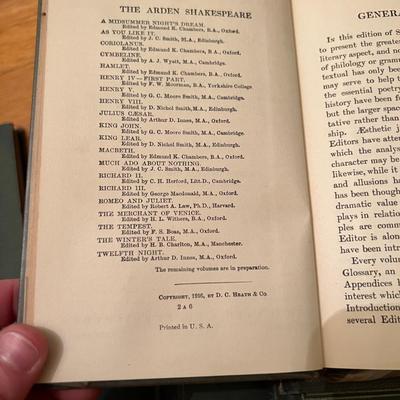 11 Antique Arden Shakespeare Collection Books c. 1916