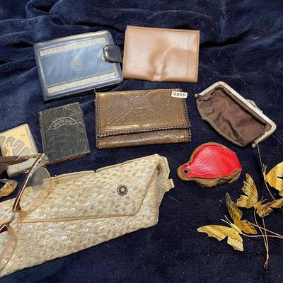 Old wallets,glasses and butterflies