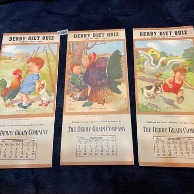 1947 Derby Grain Co calendars