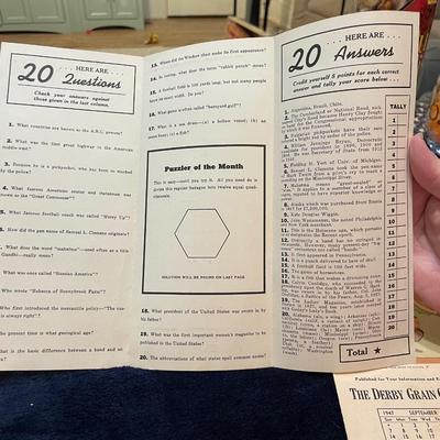 1947 Derby Grain Co calendars