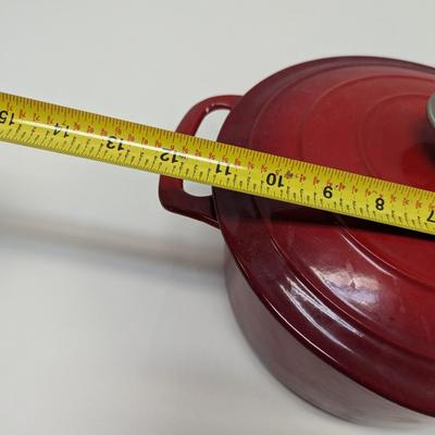 Enameled Cast Iron Pot with Lid - Approx 10" In Diameter