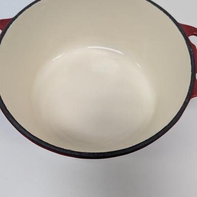 Enameled Cast Iron Pot with Lid - Approx 10" In Diameter
