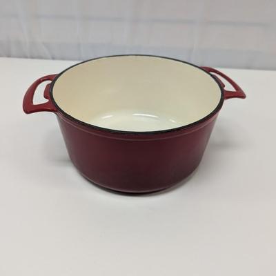 Enameled Cast Iron Pot with Lid - Approx 10" In Diameter
