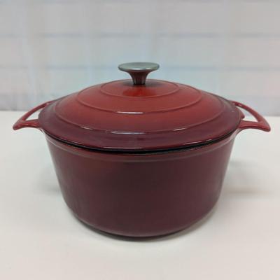 Enameled Cast Iron Pot with Lid - Approx 10" In Diameter