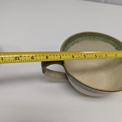Hand Made Glazed Pottery Batter Bowl With Handle
