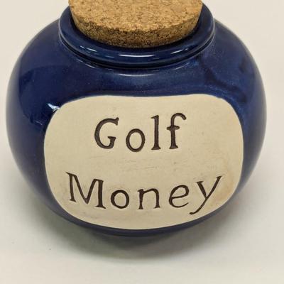Golf Money Collector Pottery Container