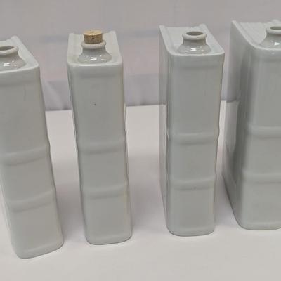 Limoges France Book Shaped Porcelain Flasks - Set of Four