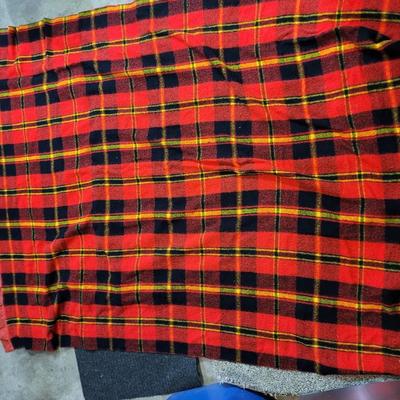 Collection of antique wool throws and blankets
