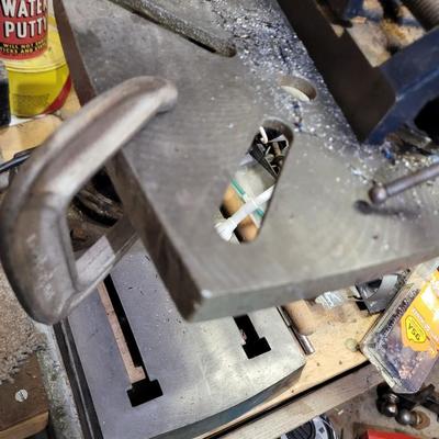 Sale Photo Thumbnail #608: Works well and in gratitude shape, comes with 2 clamps, in garage
This is only the drill press, nothing else in photo.