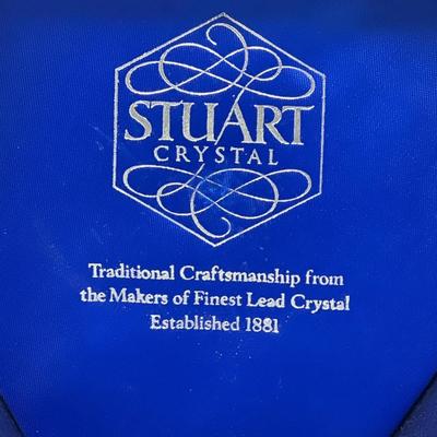 Stuart Crystal Vase and Metal Frog