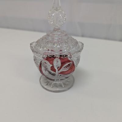 Crystal Serving Dishes - Creamer, Covered Sugar Bowl, Round Butter Dish With Lid
