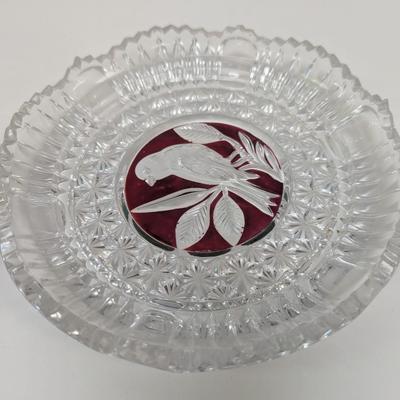 Crystal Serving Dishes - Creamer, Covered Sugar Bowl, Round Butter Dish With Lid
