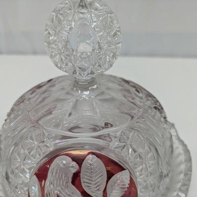 Crystal Serving Dishes - Creamer, Covered Sugar Bowl, Round Butter Dish With Lid