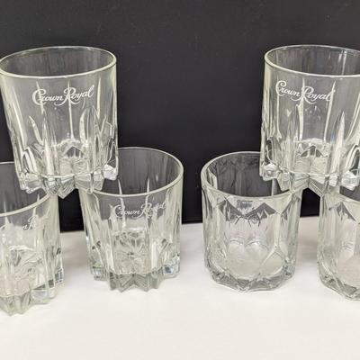 Six Crown Royal Old Fashioned Glasses - 4 Made In Italy