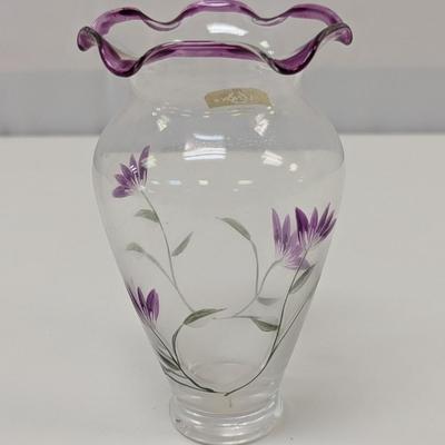 Lenox Etched 'Purple Iris' Flower Vase