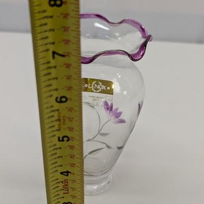 Lenox Etched 'Purple Iris' Flower Vase