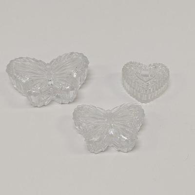Glass Butterfly Trinket Boxes