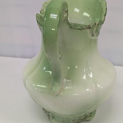 Iron Stone England Green Pitcher