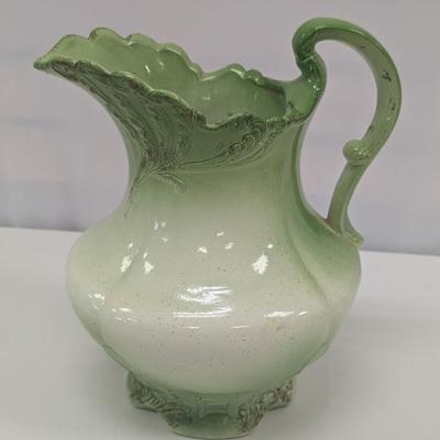 Iron Stone England Green Pitcher