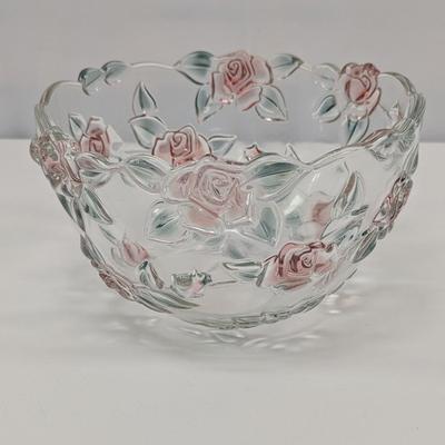 Mikasa "Bella Rosa" Glass Serving Bowl - Approx 9" In Diameter