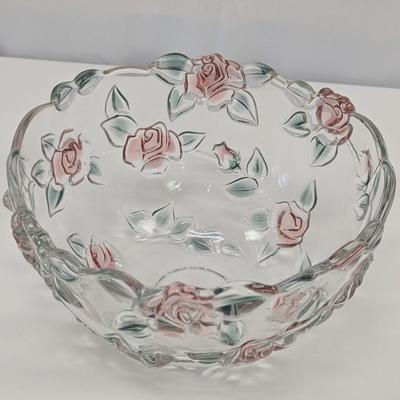 Mikasa "Bella Rosa" Glass Serving Bowl - Approx 9" In Diameter