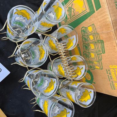 Lot 269 Vintage Libby tumbler set with rack NIB