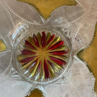 Goofus opalescent glass bowl